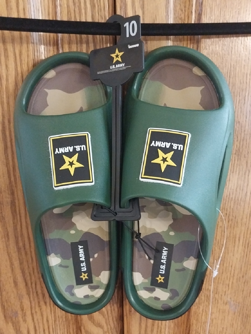 Ground Up NWT U. S. Army Comfort Slide Sandals Men's Size 10 Green Camo PVA Foam